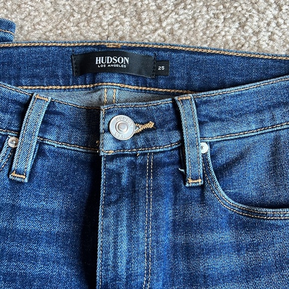 Hudson Jeans blue navy Nico midrise super skinny ankle jeans size 25 zip up mid - Picture 5 of 8